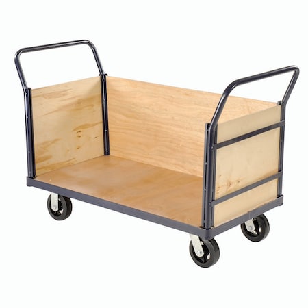 Global Industrial Euro Style Truck - 3 Wood Sides & Deck, 60 x 30, 2400 Lb. Capacity 952676